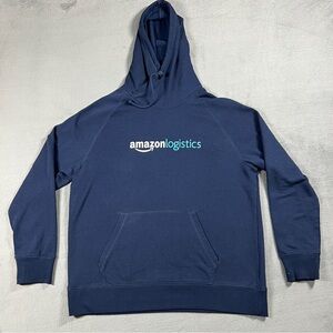 Amazon Logistics Hoodie 2XL Blue High Neck Thumbholes Pocket Unisex